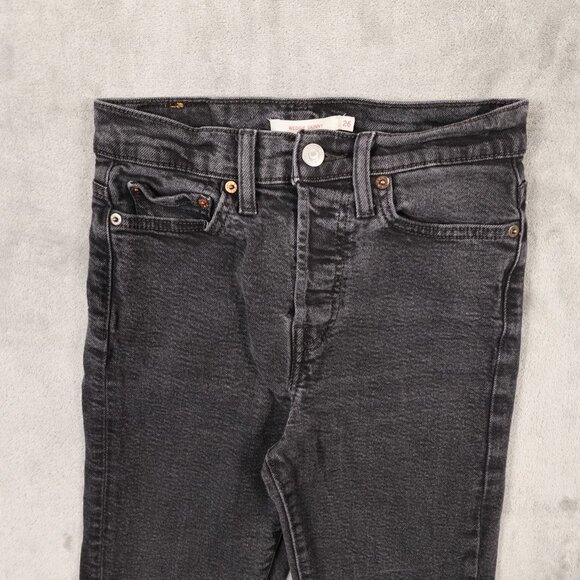 Levi's Jeans Wedgie Skinny women's 26 vintage black red tab button fly denim - Picture 2 of 14